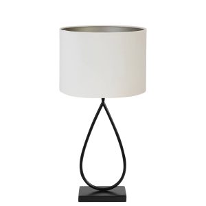 Trendy druppelvormige tafellamp met zwarte kap Light & Living Tamsu