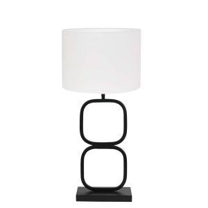Trendy 8-vormige tafellamp met witte kap Light & Living Lutika