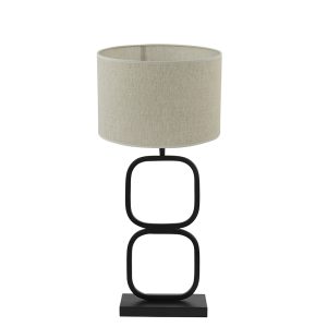 Trendy 8-vormige tafellamp met groene kap Light & Living Lutika