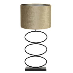 Moderne klassieke tafellamp met blauwe kap met grafische print Light & Living Stelius