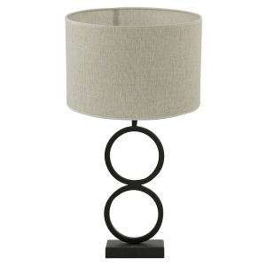 Trendy zwarte tafellamp met groene kap Light & Living Stelios