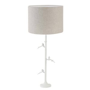 Witte tafellamp vogels met donkere kap Light & Living Branch