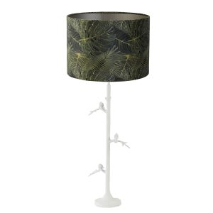 Witte tafellamp vogels met kap grijs Light & Living Branch