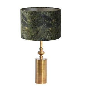 Gouden klassieke tafellamp met lichtroze kap Light & Living Helabima