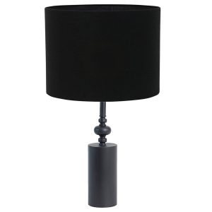 klassieke zwarte tafellamp met donkere kap Light & Living Helabima