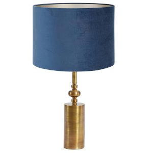 klassieke zwarte tafellamp met witte stoffen kap Light & Living Helabima