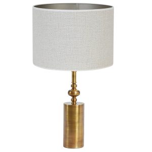 Gouden cilinder tafellamp met gouden kap Light & Living Helabima