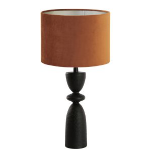 Hoge zwarte klassieke tafellamp met lichte roze kap Light & Living Smith