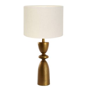 Hoge klassieke tafellamp met stoffen witte kap Light & Living Smith