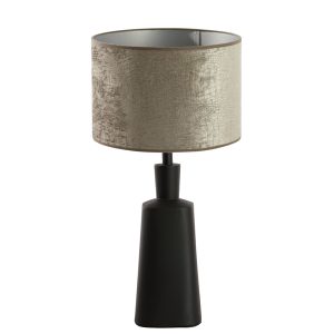 klassieke zwarte tafellamp met blauwe kap Light & Living Donah