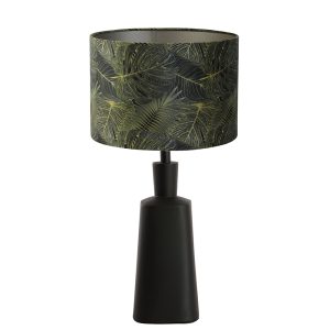 klassieke zwarte tafellamp met lichtroze kap Light & Living Donah