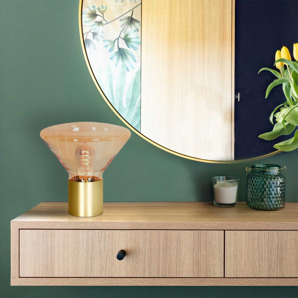 Amber glazen tafellamp Steinhauer Ambiance - Afbeelding 3