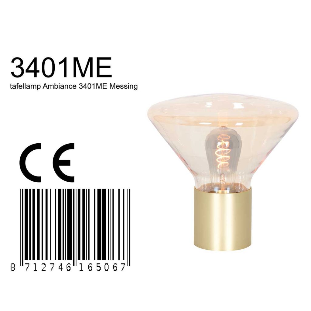 Amber glazen tafellamp Steinhauer Ambiance - Afbeelding 9