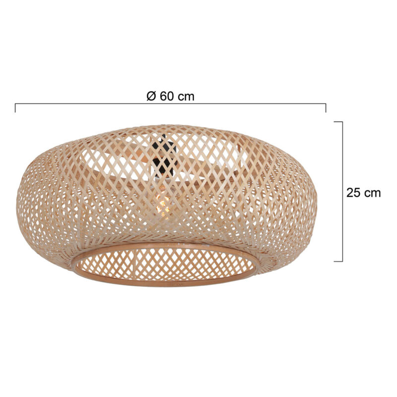 Bohemien naturel bamboe lampenkap Steinhauer  - Ø 60 cm - Afbeelding 5