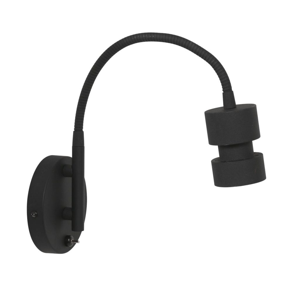 Moderne zwarte wandlamp metaal Steinhauer Natasja led - Afbeelding 2