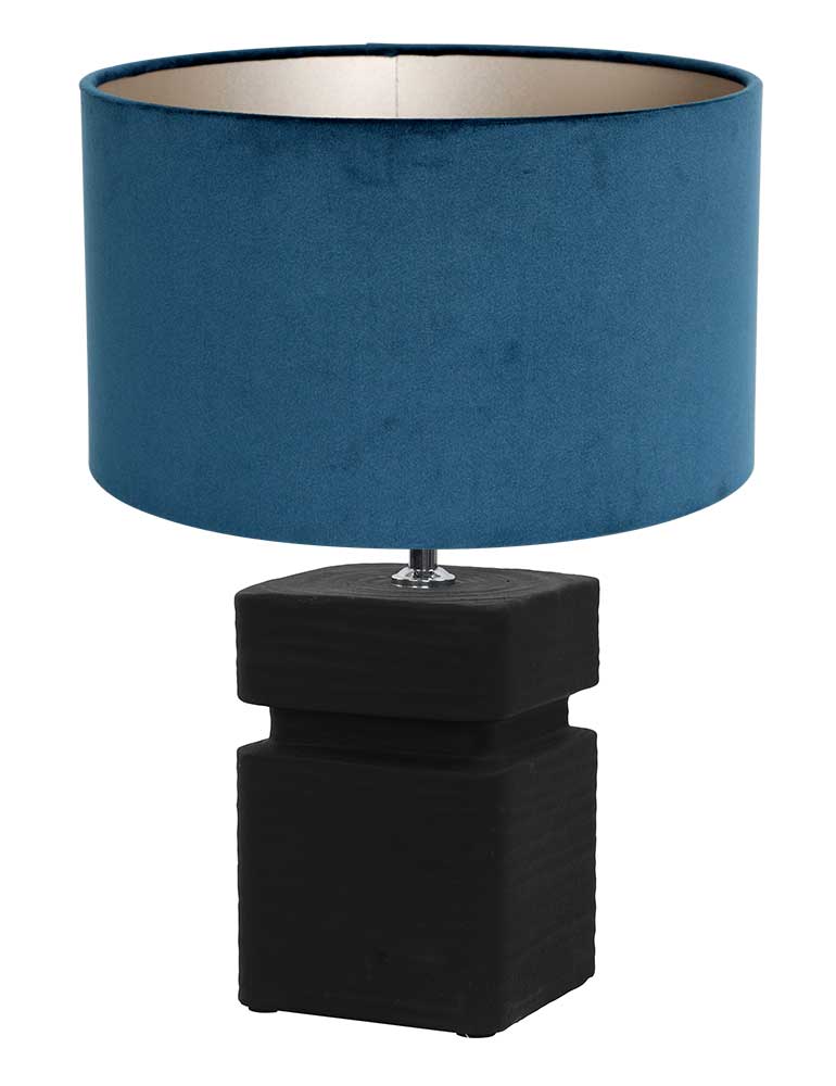 blauwe-lampenkap-met-zwarte-voet-light-living-amtaf-3642zw-1