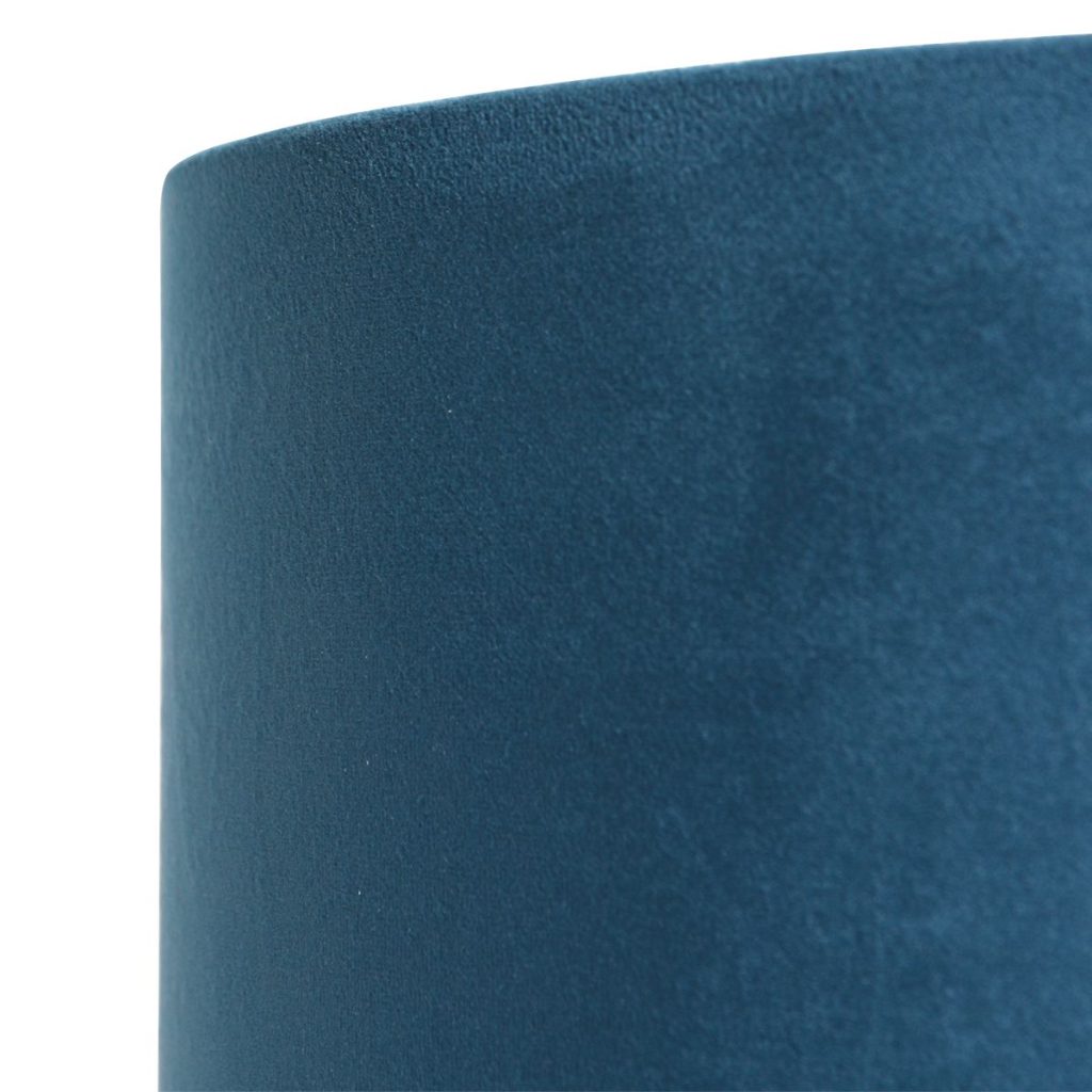 Moderne blauwe velours lampenkap Steinhauer  - Ø 20 cm - Afbeelding 4