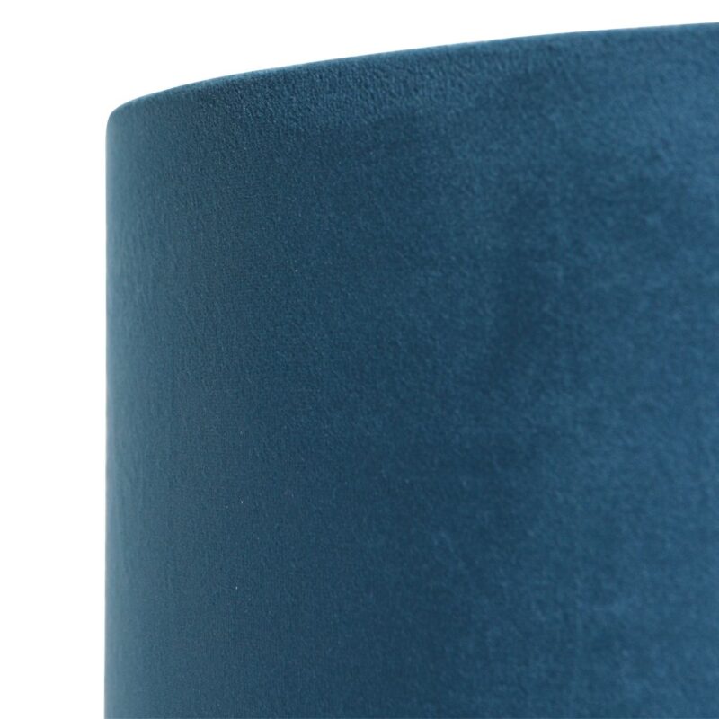 Moderne blauwe velours lampenkap Steinhauer  - Ø 20 cm - Afbeelding 4