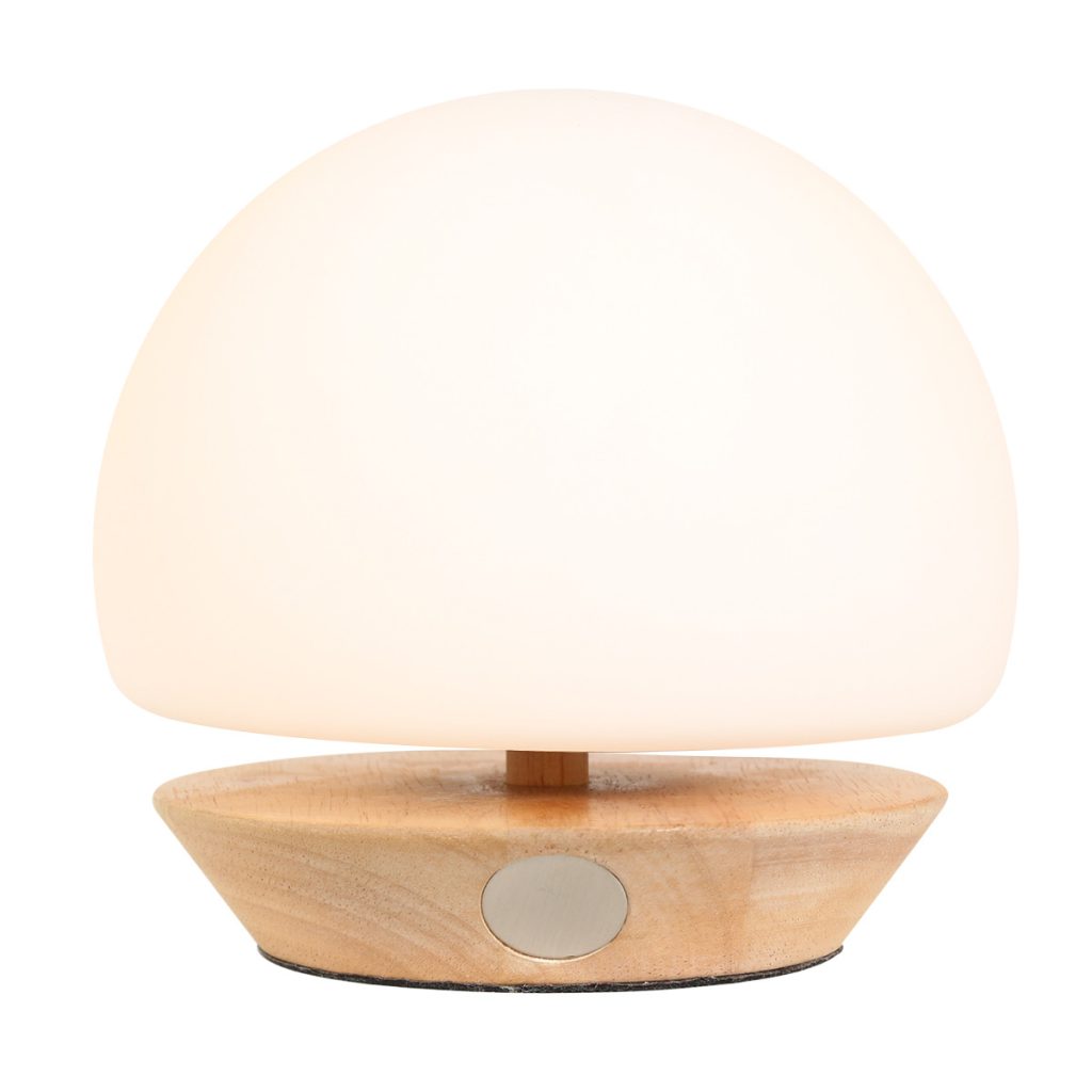 Moderne naturel houten tafellamp glas Steinhauer Ancilla - Afbeelding 2