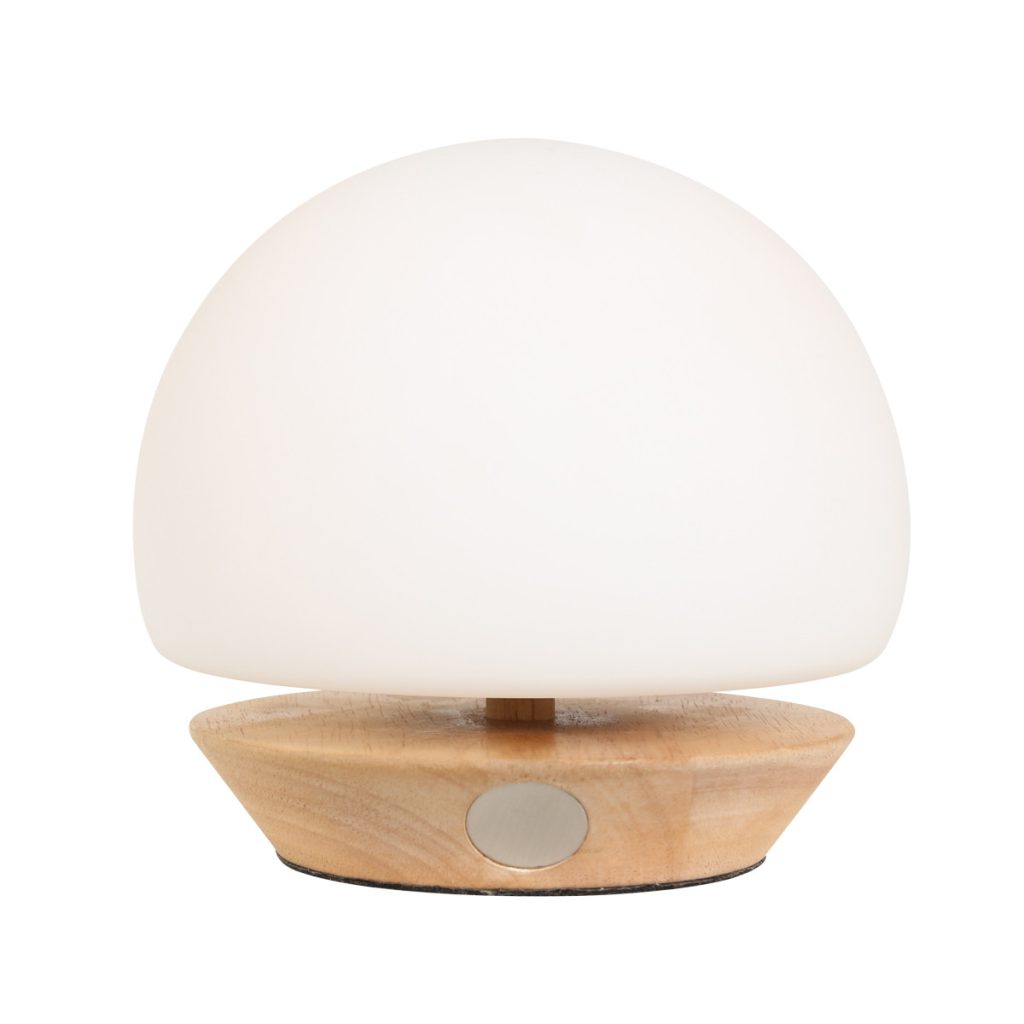 Moderne naturel houten tafellamp glas Steinhauer Ancilla - Afbeelding 4