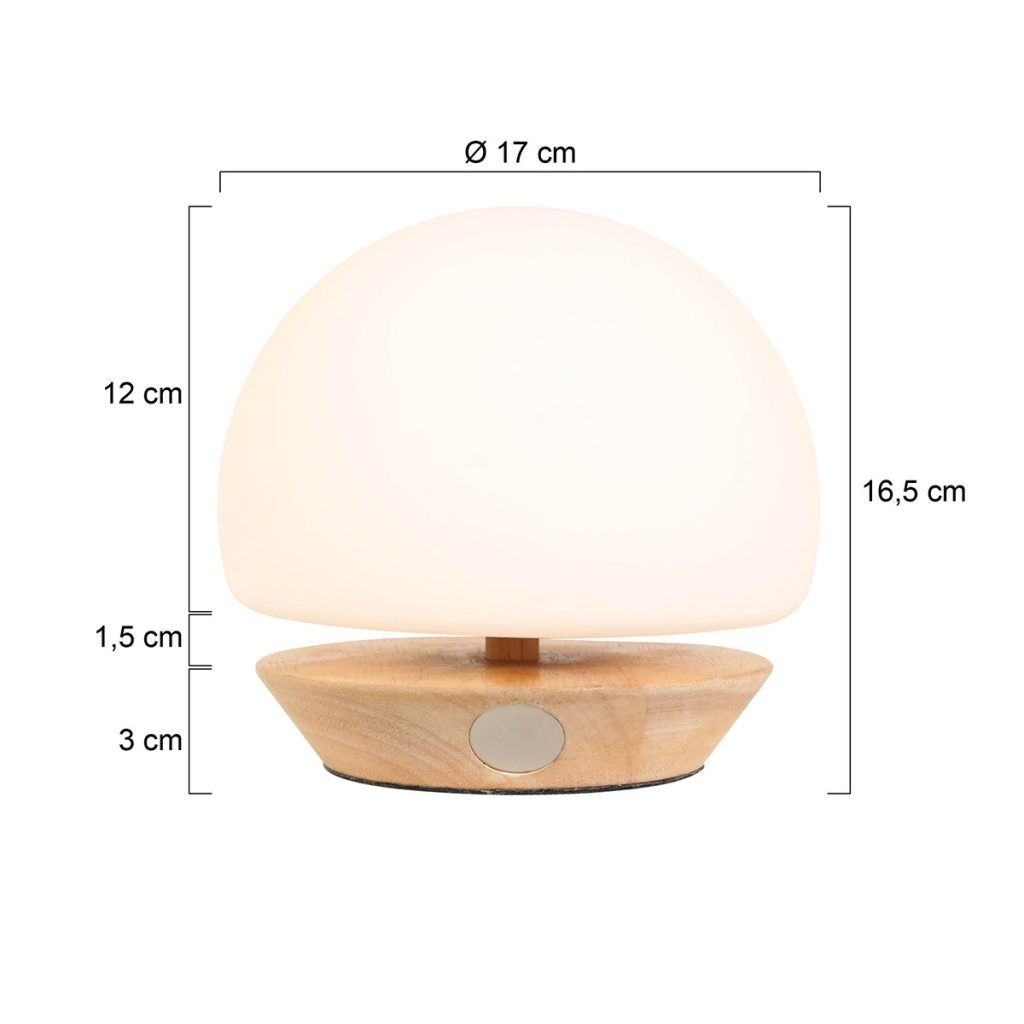 Moderne naturel houten tafellamp glas Steinhauer Ancilla - Afbeelding 6
