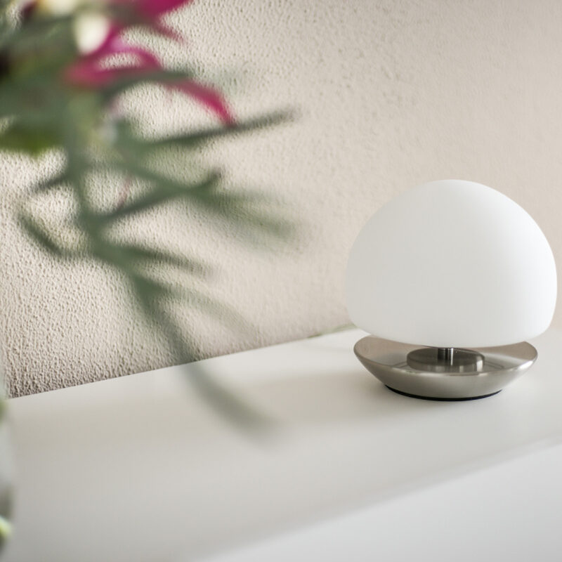 Moderne glazen metalen stalen tafellamp Steinhauer Ancilla - Afbeelding 4