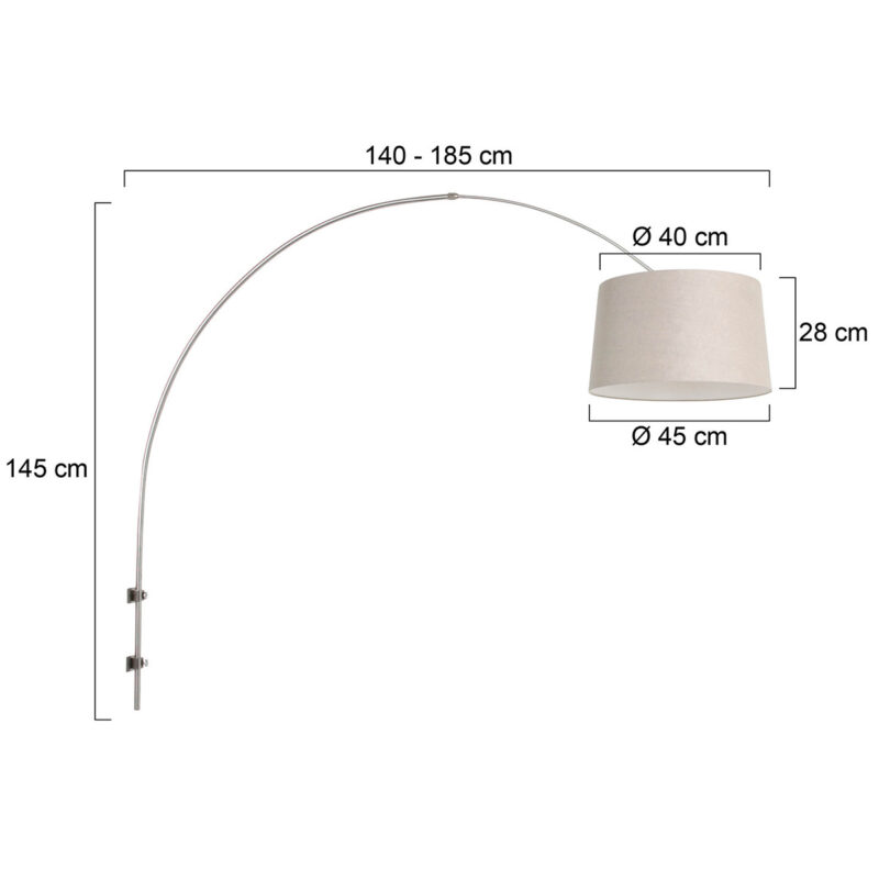 Boog wandlamp met lampenkap Steinhauer Sparkled light - Afbeelding 6