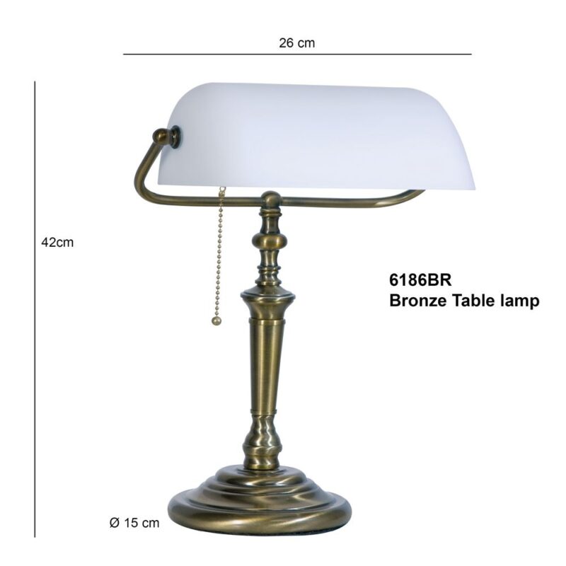Bronzen bankierslamp klassiek Steinhauer Ancilla - Afbeelding 7