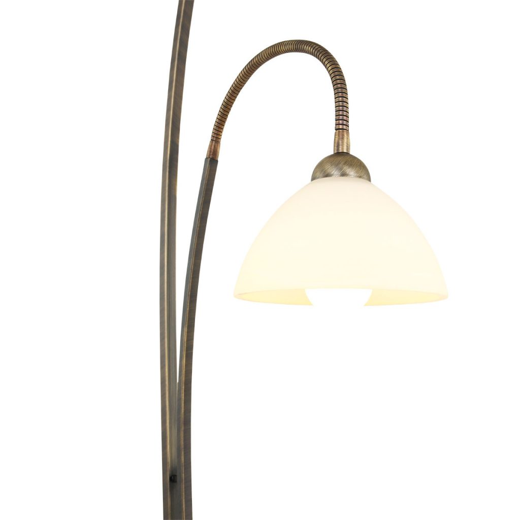 Bronzen vloerlamp 2-lichts gemarmerd glas Steinhauer Capri - Afbeelding 3