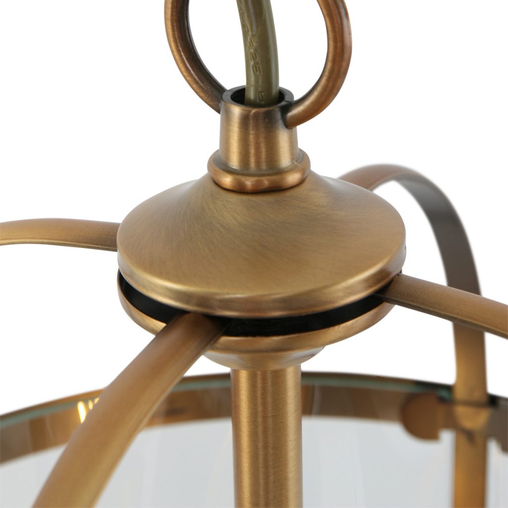 Bronzen 2-lichts hanglamp lantaarn glas Steinhauer Pimpernel - Afbeelding 4