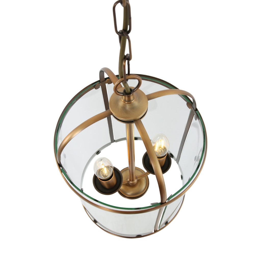Bronzen 2-lichts hanglamp lantaarn glas Steinhauer Pimpernel - Afbeelding 5
