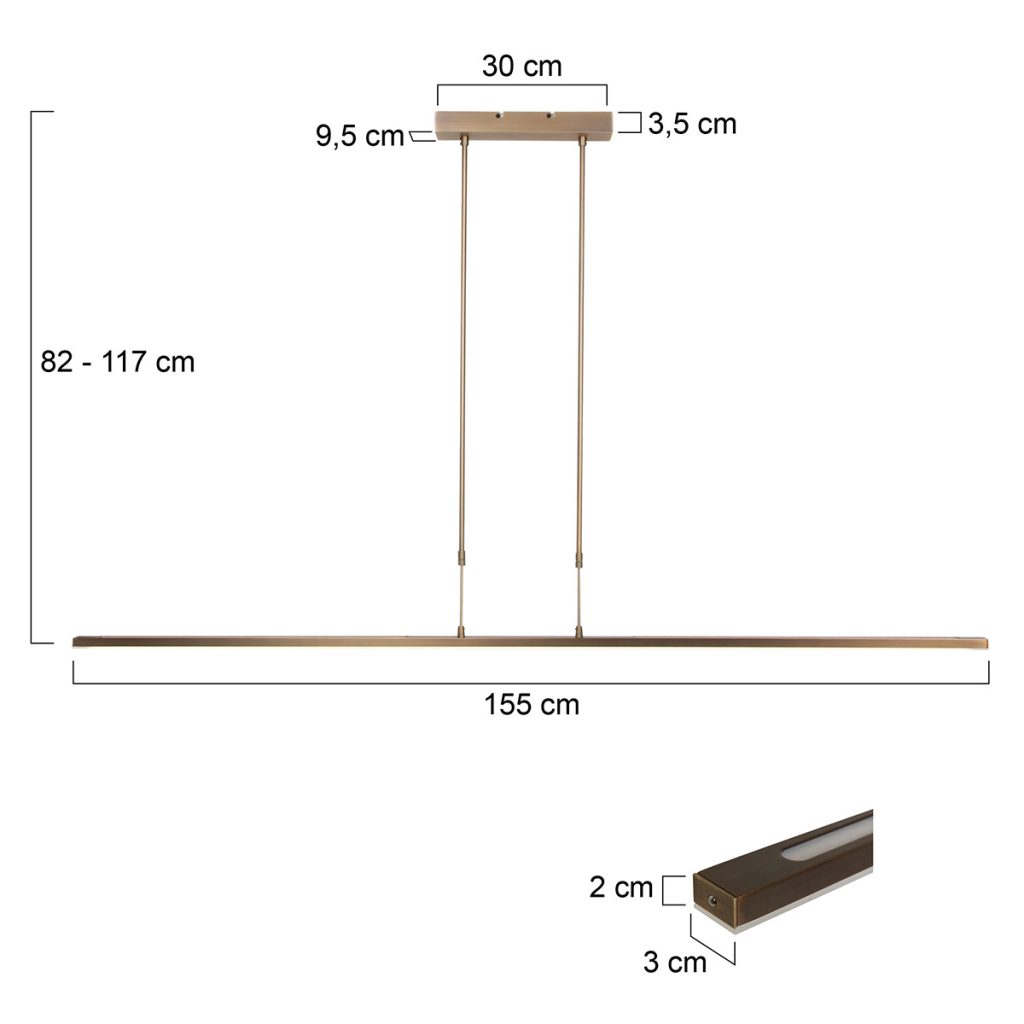 Bronzen LED eettafellamp Steinhauer Zelena led - Afbeelding 8