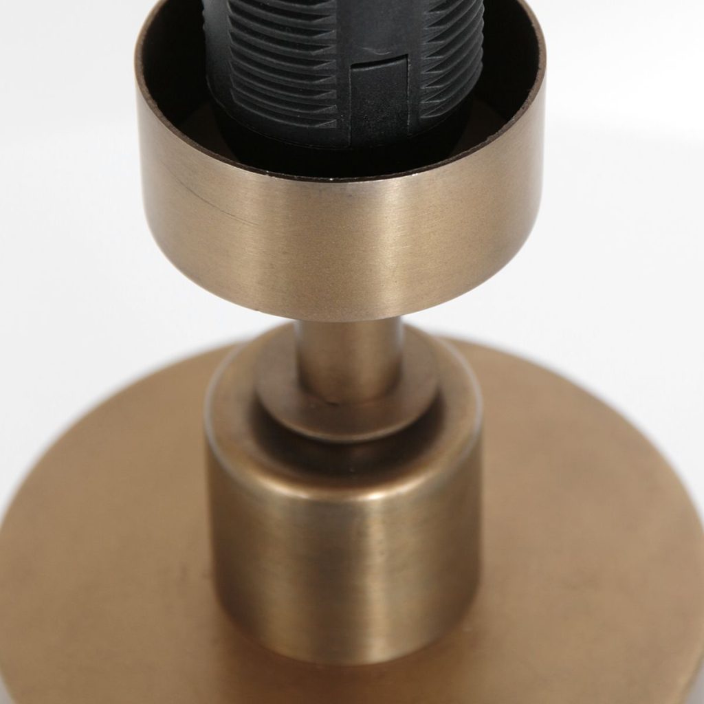 Bronzen schemer tafellamp met witte kap Steinhauer Brass - Afbeelding 11