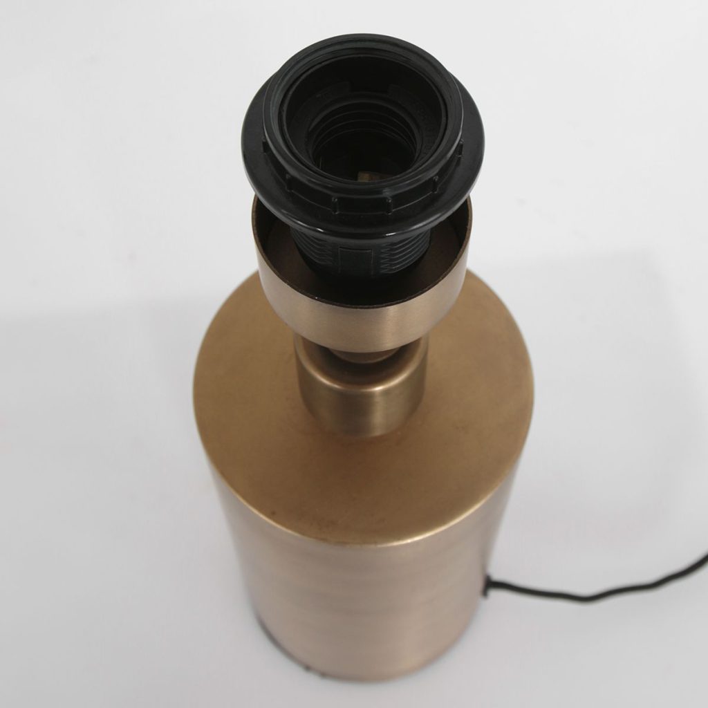 Bronzen schemer tafellamp met witte kap Steinhauer Brass - Afbeelding 12