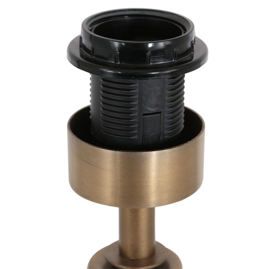 Bronzen schemer tafellamp met witte kap Steinhauer Brass - Afbeelding 5