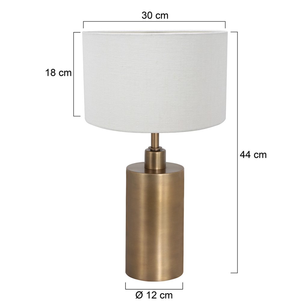 Bronzen schemer tafellamp met witte kap Steinhauer Brass - Afbeelding 7