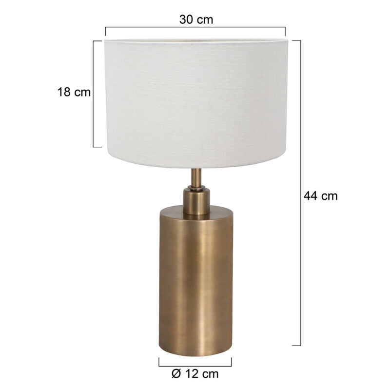 Bronzen schemer tafellamp met witte kap Steinhauer Brass - Afbeelding 7