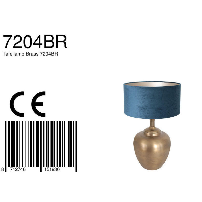 bronzen-schemerlamp-vaas-met-blauwe-kap-tafellamp-steinhauer-brass-brons-7204br-7