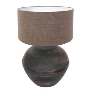 annelighting-tafellamp-lyons-zwart-houtstof-ø40cm-e27-3472zw-1