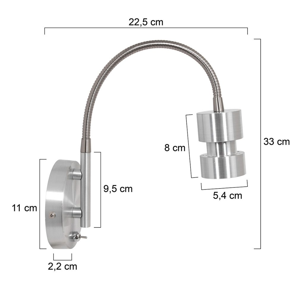 Moderne stalen metalen wandlamp Steinhauer Natasja led - Afbeelding 6