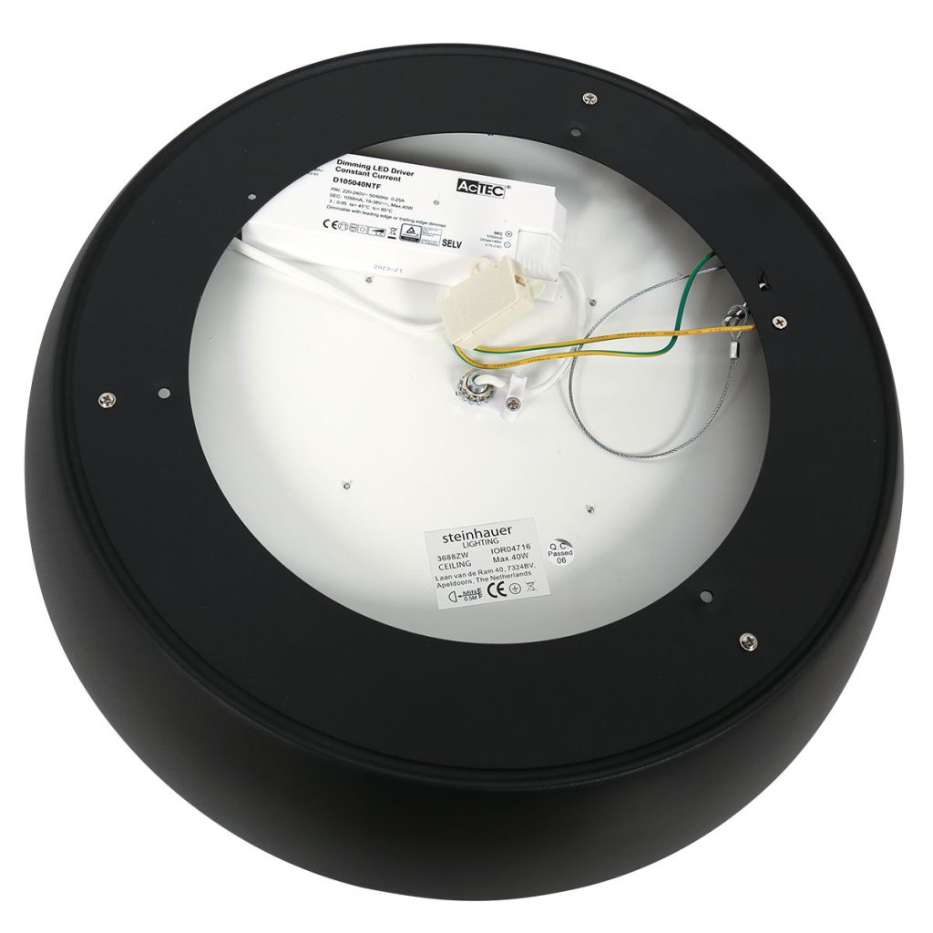 Chique Zwart Ringvormige LED Plafondlamp Steinhauer Mykty - Afbeelding 12