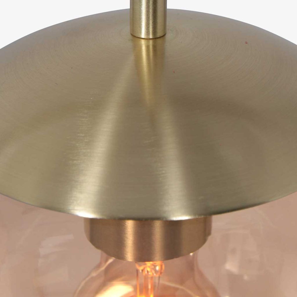 Design hanglamp met amber glas Steinhauer Bollique led - Afbeelding 11