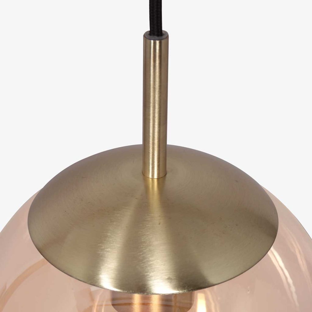 Design hanglamp met amber glas Steinhauer Bollique led - Afbeelding 3