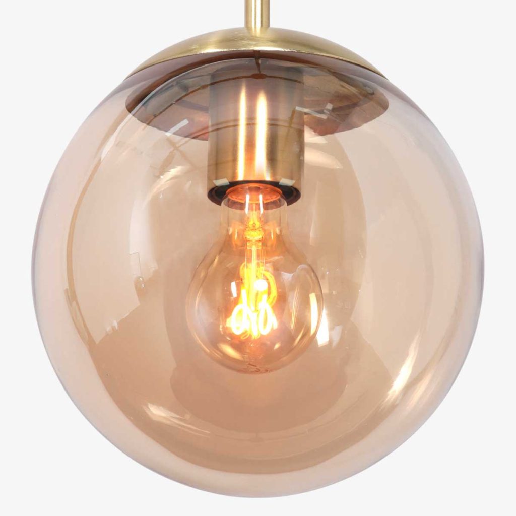 Design hanglamp met amber glas Steinhauer Bollique led - Afbeelding 4