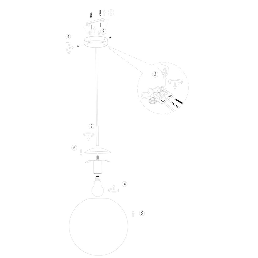 Design hanglamp met amber glas Steinhauer Bollique led - Afbeelding 8