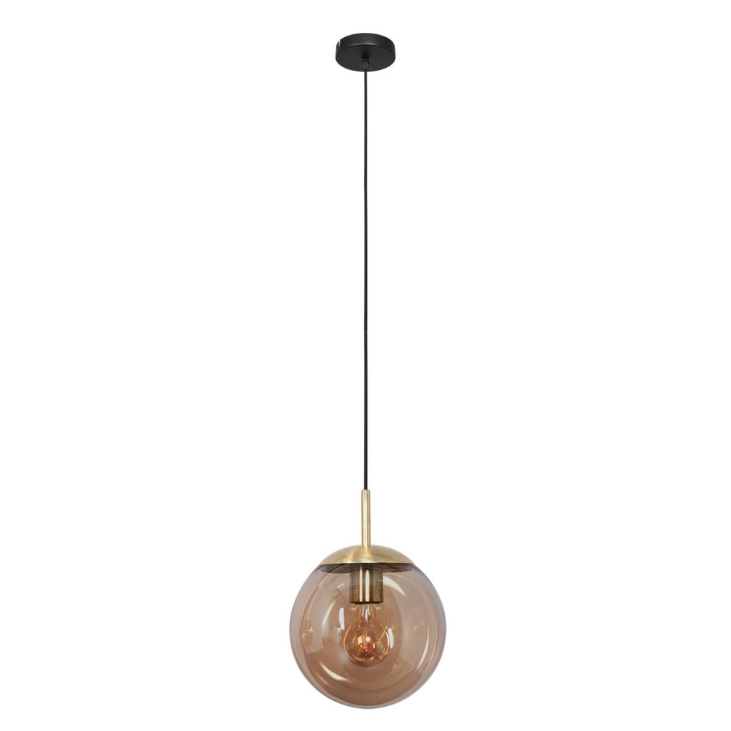 Design hanglamp met amber glas Steinhauer Bollique led - Afbeelding 9