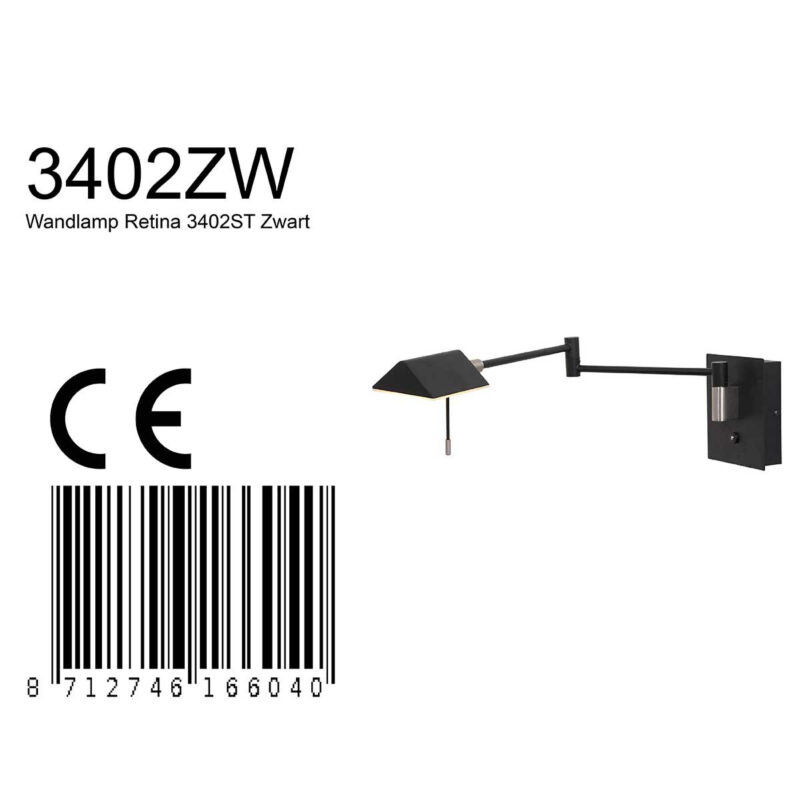 steinhauer-wandlamp-retina-zwart-metaal-bedlampje-led-3402zw-1