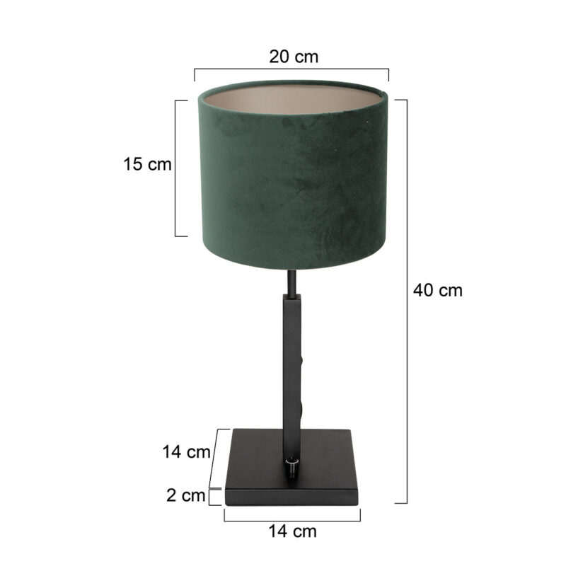 Design tafellamp met groene kap Steinhauer Stang - Afbeelding 6