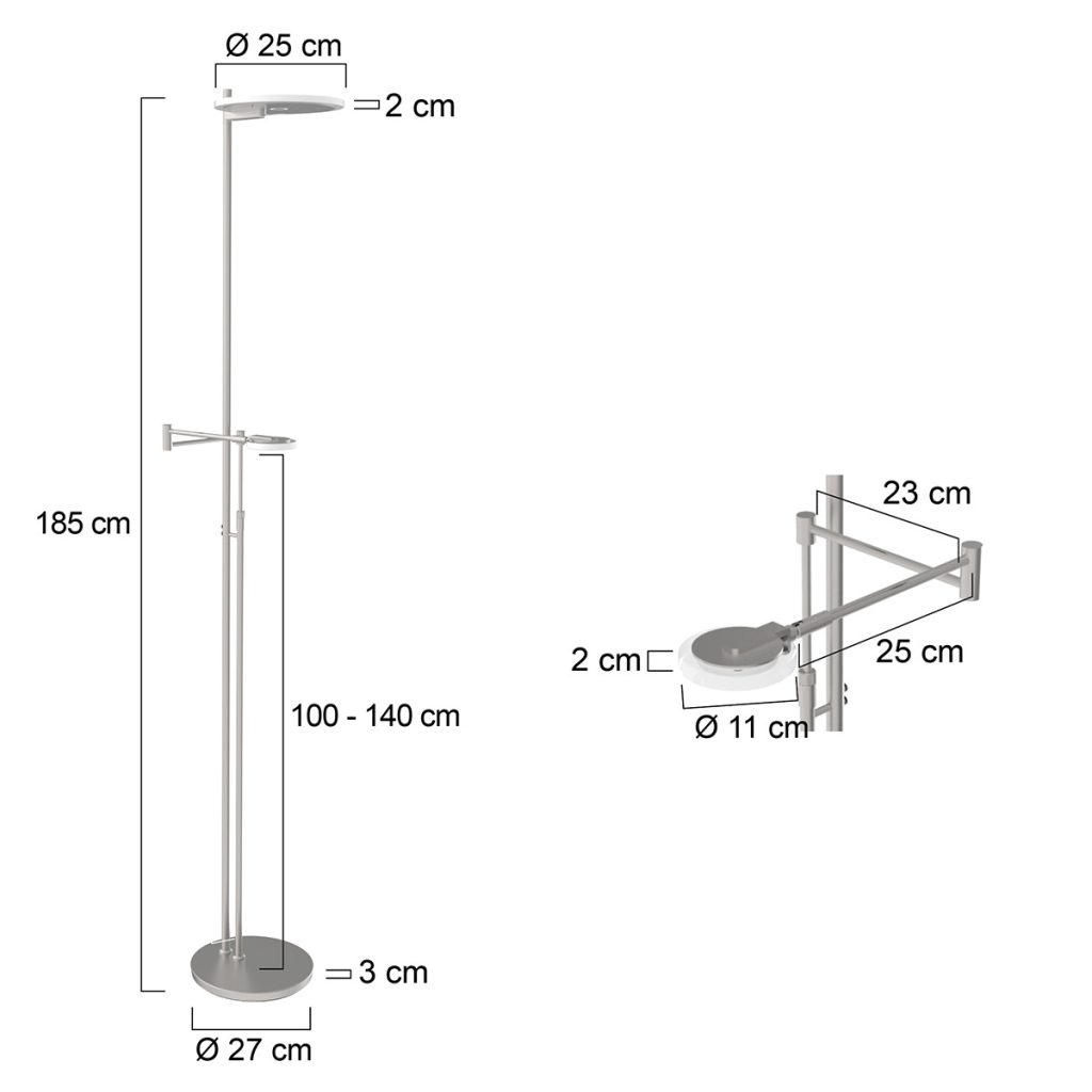 Design uplighter met leesarm Steinhauer Turound - Afbeelding 7