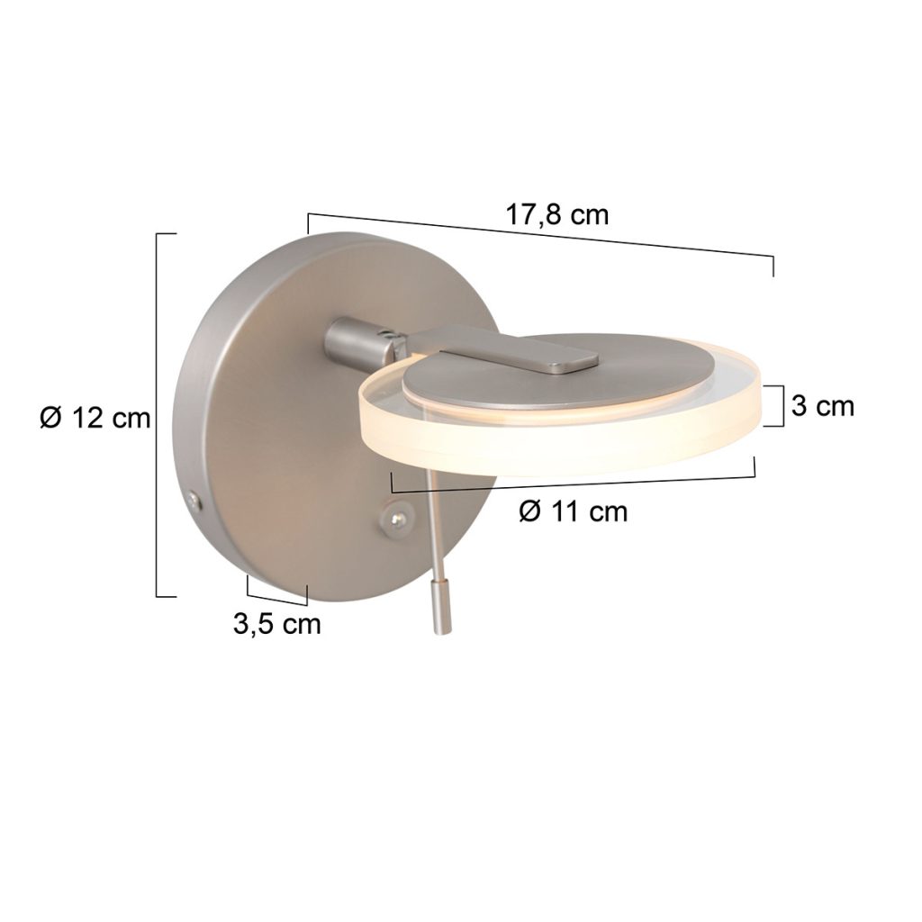 Dimbaar bedlampje met glas Steinhauer Turound - Afbeelding 6